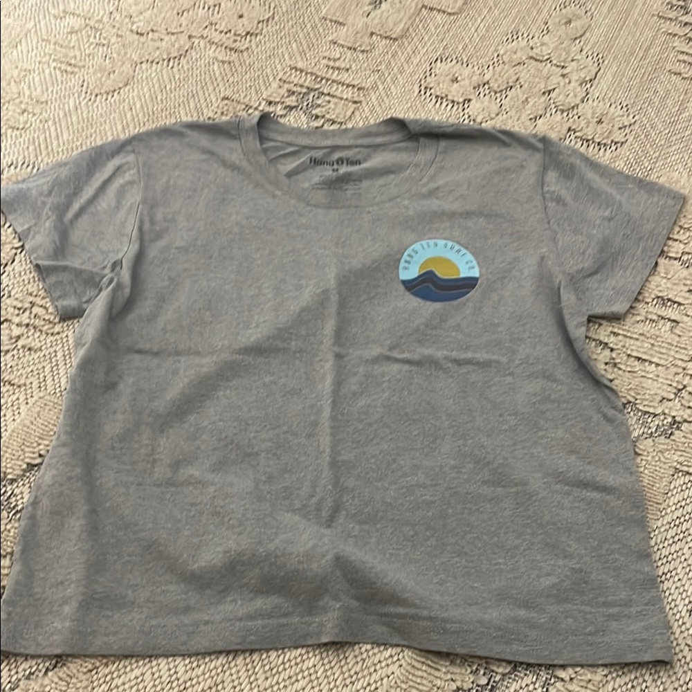 Hang Ten Gray Short Sleeve Tee with Graphic Design